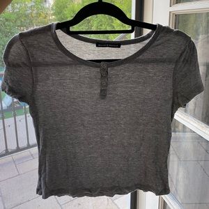 Brandy Melville super cute grey tee with buttons